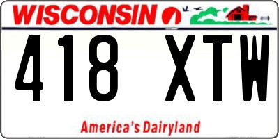 WI license plate 418XTW