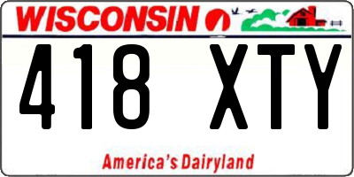 WI license plate 418XTY