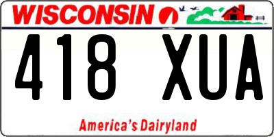 WI license plate 418XUA