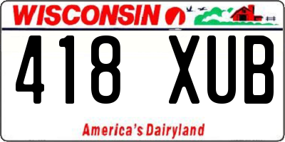 WI license plate 418XUB