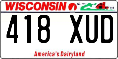 WI license plate 418XUD