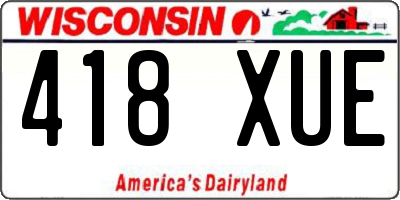 WI license plate 418XUE