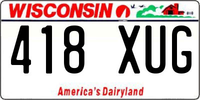 WI license plate 418XUG