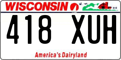 WI license plate 418XUH