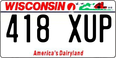 WI license plate 418XUP