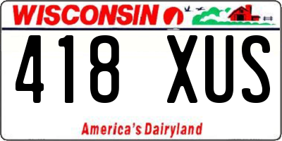 WI license plate 418XUS