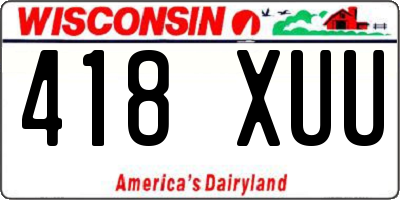 WI license plate 418XUU