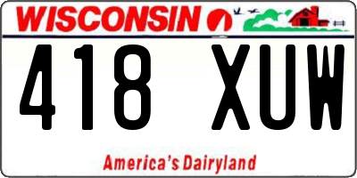WI license plate 418XUW