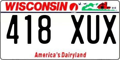 WI license plate 418XUX