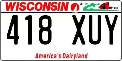 WI license plate 418XUY