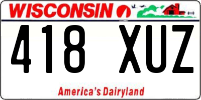 WI license plate 418XUZ