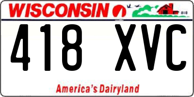 WI license plate 418XVC