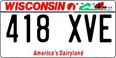 WI license plate 418XVE