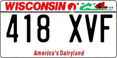 WI license plate 418XVF