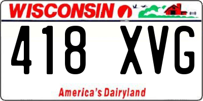 WI license plate 418XVG