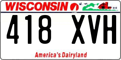 WI license plate 418XVH