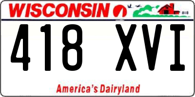 WI license plate 418XVI