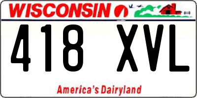 WI license plate 418XVL