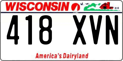 WI license plate 418XVN