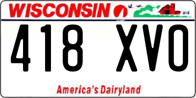 WI license plate 418XVO