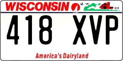 WI license plate 418XVP