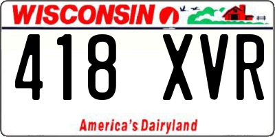 WI license plate 418XVR