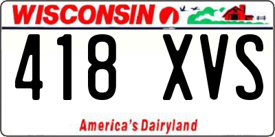 WI license plate 418XVS