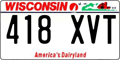 WI license plate 418XVT