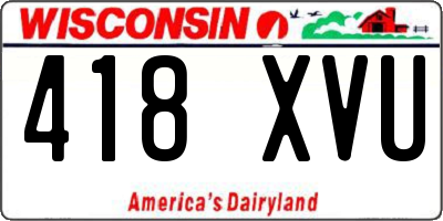 WI license plate 418XVU