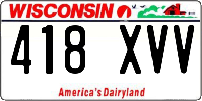 WI license plate 418XVV