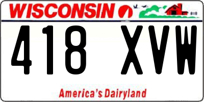 WI license plate 418XVW