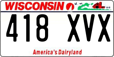 WI license plate 418XVX