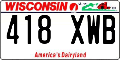 WI license plate 418XWB