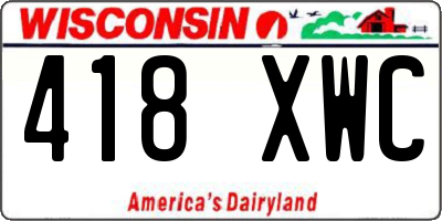 WI license plate 418XWC