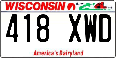 WI license plate 418XWD