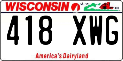 WI license plate 418XWG