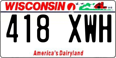 WI license plate 418XWH