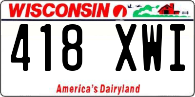 WI license plate 418XWI