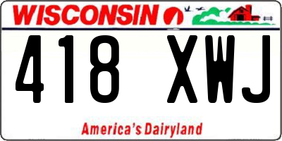 WI license plate 418XWJ