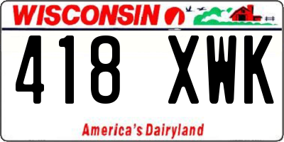 WI license plate 418XWK