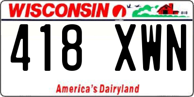 WI license plate 418XWN