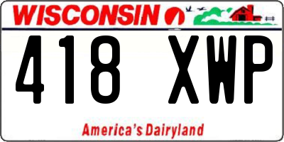 WI license plate 418XWP