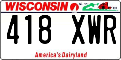 WI license plate 418XWR