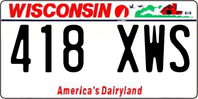WI license plate 418XWS