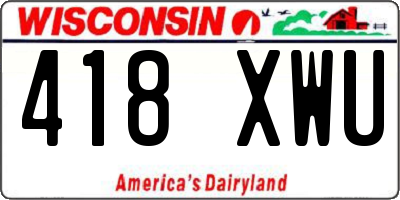 WI license plate 418XWU