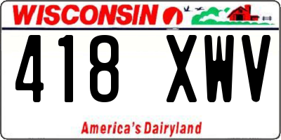 WI license plate 418XWV