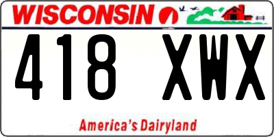 WI license plate 418XWX