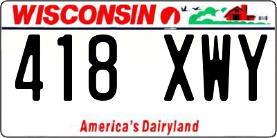 WI license plate 418XWY
