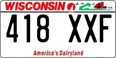 WI license plate 418XXF