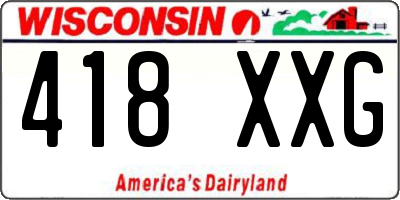 WI license plate 418XXG